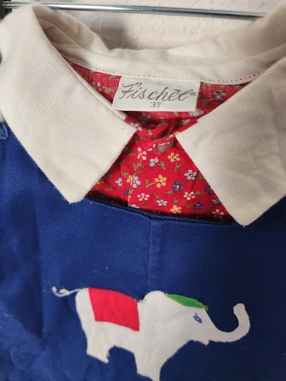 Fischel Vintage 3T Elephant Overalls with Collare… - image 3