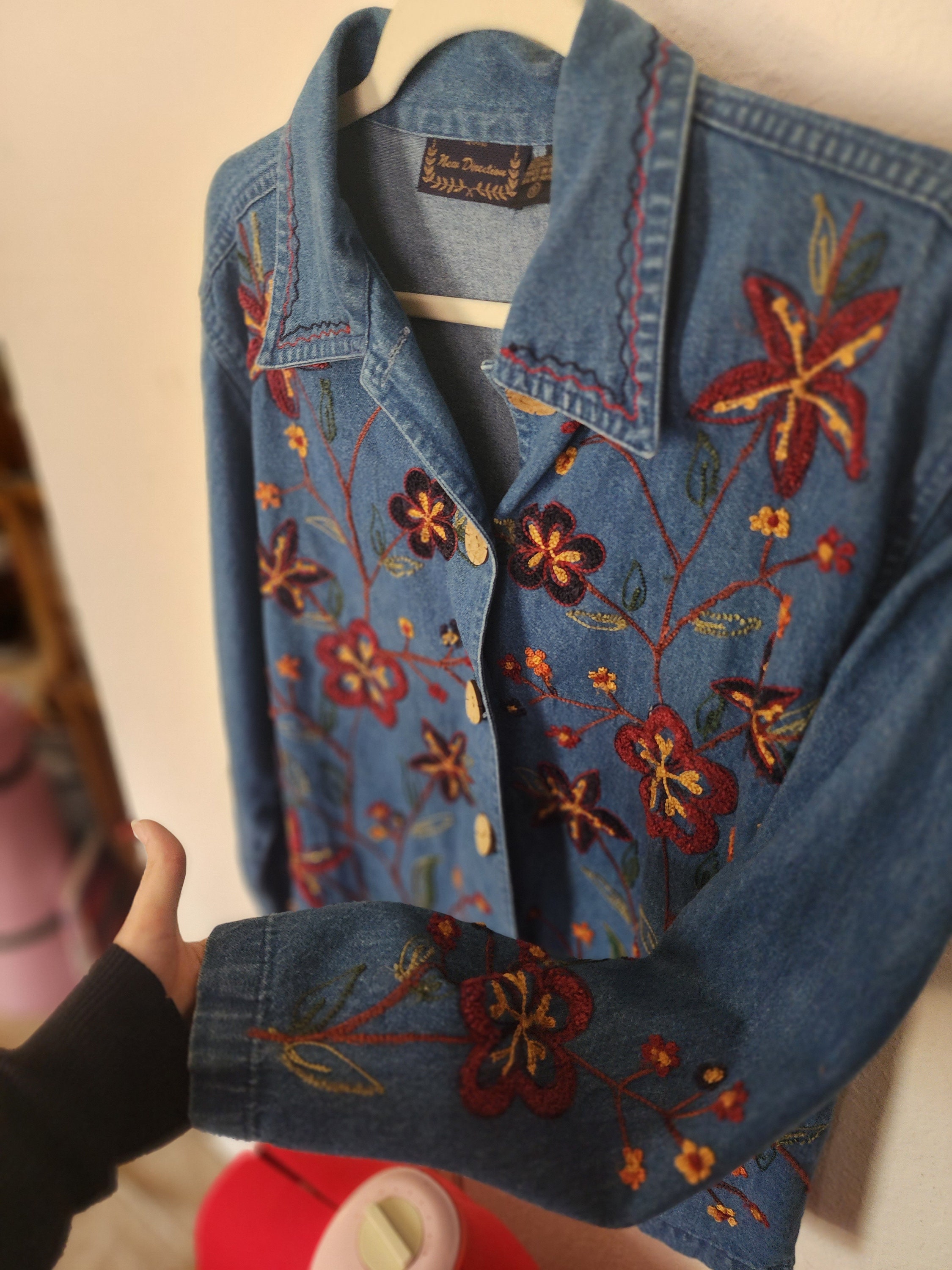 ジャケット・アウター Cord Embroidery Detail Denim Jacket レディース】Cord Embroidery Detail Denim Jacket | Mame