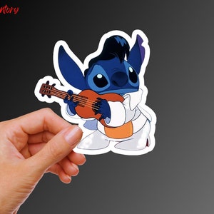 Elvis Stitch Sticker | Funny Sticker | Movie Sticker | Decorative Sticker | Laptop Sticker | Water Bottle Sticker | Vinyl Sticker