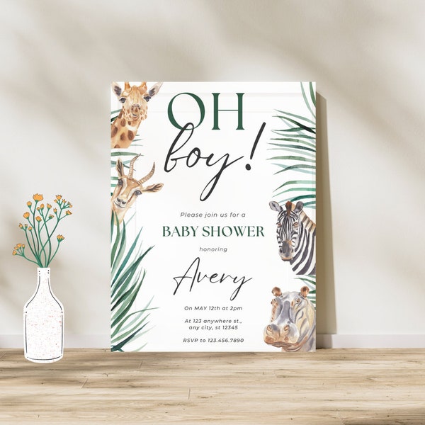 Oh Baby Jungle Baby Shower Invitation Etsy