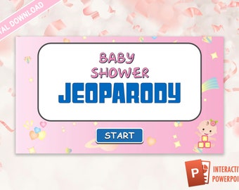 Baby Shower Jeoparody, Baby Shower Trivia, Baby Shower Games, Baby Shower Fun, Girl Baby Shower Power Point Game,Boy Baby Shower Power Point