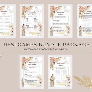 Desi Bridal Shower Games Bundle, Indian Bridal Shower, Bollywood Bridal Shower 27 Games, Punjabi Bridal Shower Games, Dulha and Dulhan Games