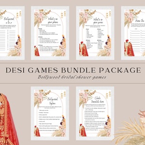Desi Bridal Shower Games Bundle, Indian Bridal Shower, Bollywood Bridal Shower 27 Games, Punjabi Bridal Shower Games, Dulha and Dulhan Games