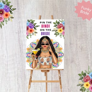 Pin's Le Bindi sur la jeune mariée ! Jeux pour la douche nuptiale, Jeu de pliage des yeux fermés, Jeu de mariage en pendjabi, Jeux Dulha et Dulhan Doli, Mehndi, téléchargement numérique