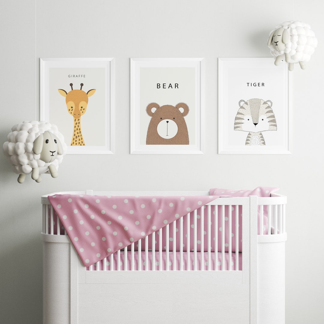 Safari Animal Digital Prints, Set of 3 Nursery Wall Decor,baby Animal ...