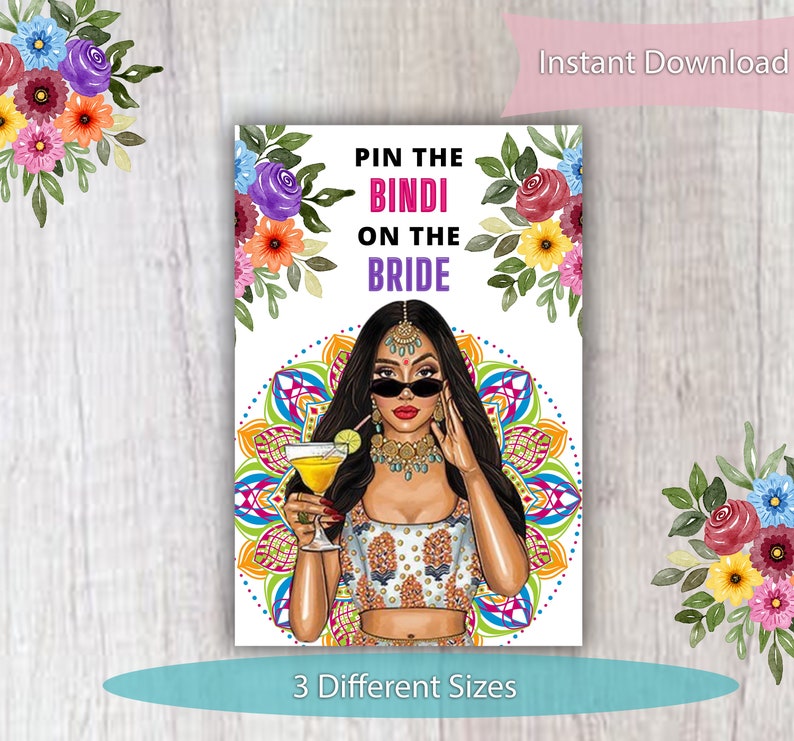 Pin the Bindi on the Bride! Bridal Shower Games, Blind Fold Game ...