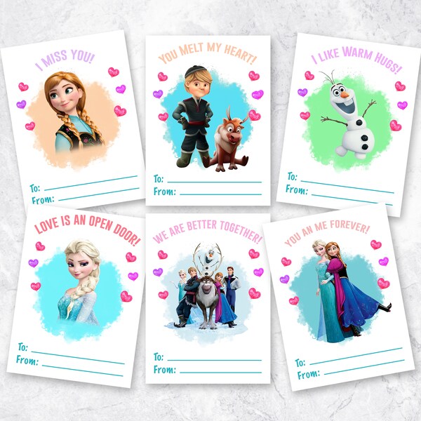 Frozen Valentines - Etsy