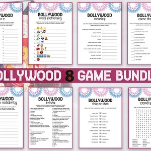 Paquete de juegos de Bollywood, Películas de Bollywood, Fiesta de Bollywood, Estrellas de cine de Bollywood, Bollywood Bash, Noche de juegos de Bollywood, Noche de Bollywood