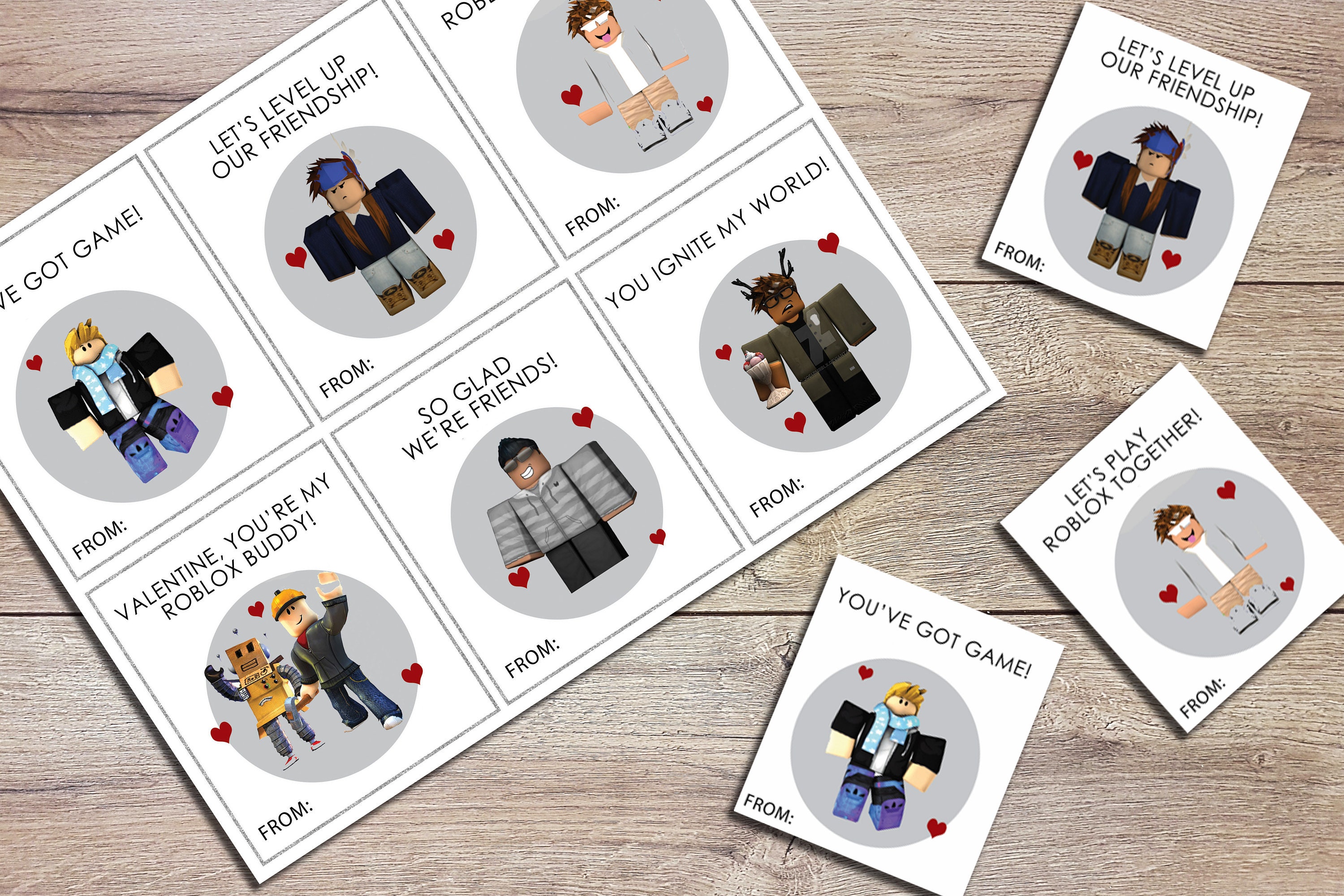 Printable Roblox Valentine Cards Robux Valentines Day Cards Kids Valentine Day Cards