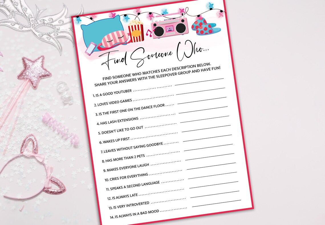 10 Sleepover Games Bundle, Sleepover Party Games, Slumber Party Games ...