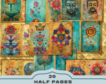 ゼニス新作モデル Spiritual Journey Junk Journal Kit, Half Pages, Full Pages 絵本・児童書