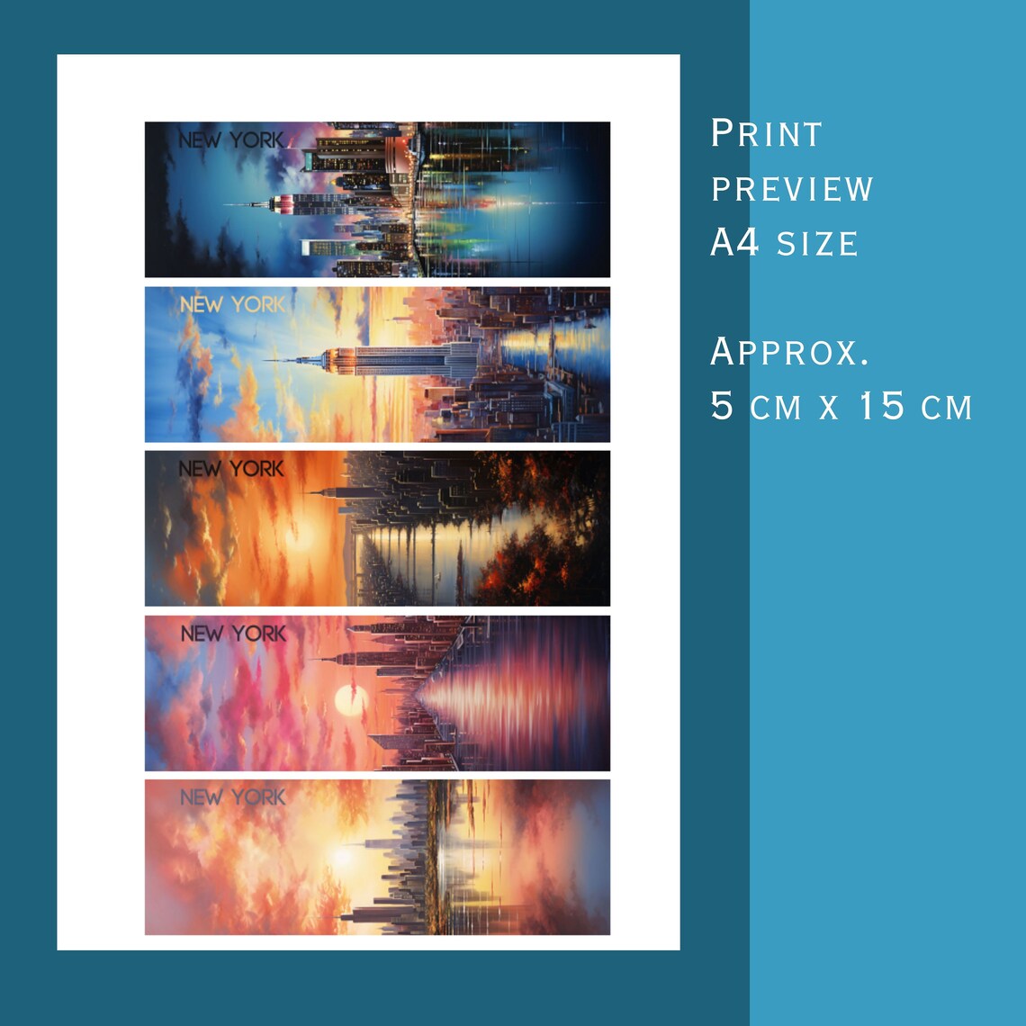 Printable Bookmarks New York City. Printable PDF and JPEG Etsy