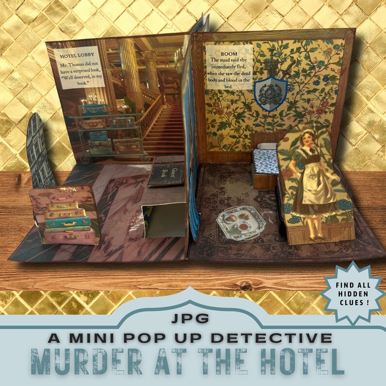 Pop up detective,
pop up book project,
silhouette cricut,
printable kit craft,
unique crafting gift,
printable mini book,
popup card pop-up,
folio insert mystery,
whodunnit clue game ,
murder mystery,
interactive puzzle,
fun craft project