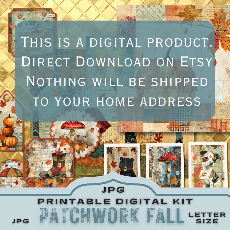 junk journal kit,
premade pages fall,
autumn colors pages,
card making bundle,
collage art journal,
scrapbooking pumpkin,
tags folio bookmark,
mushroom leaves rain,
digital paper kit,
digikit seasonal cat,
whimsy whimsical,
cute journal kit
