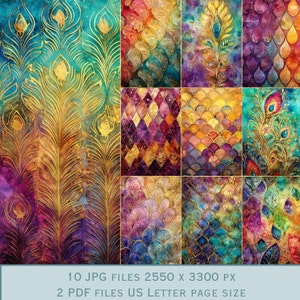 Colors of India-achtergrondafbeeldingen. Goud en felle kleuren. PDF-bestanden en afdrukbare JPEG-bestanden. 300 dpi. Plakboekpagina's - Ongewenste dagboekpagina's