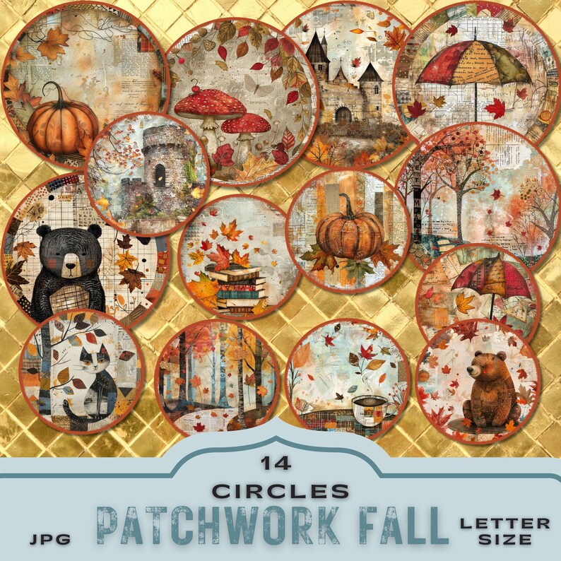 junk journal kit,
premade pages fall,
autumn colors pages,
card making bundle,
collage art journal,
scrapbooking pumpkin,
tags folio bookmark,
mushroom leaves rain,
digital paper kit,
digikit seasonal cat,
whimsy whimsical,
cute journal kit