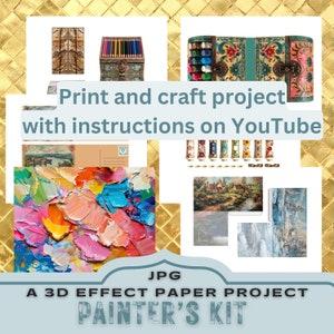 junk journal kit,
pop up 3d project,
silhouette cricut,
printable kit craft,
unique crafting gift,
print paper craft,
3d painter kit pages,
pop up paper project,
painter paint pencil,
gift for crafter mum,
printable jpg digikit,
print and cut gift