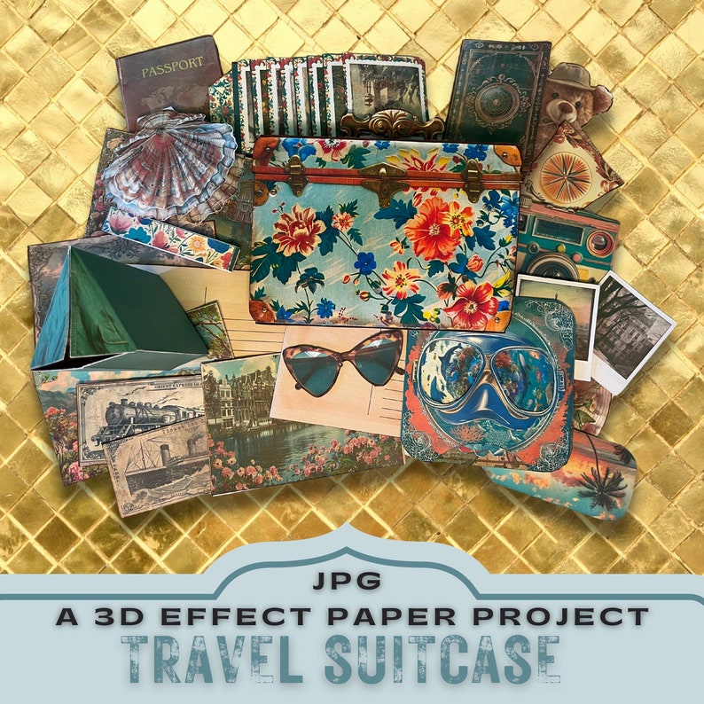 travel journal kit,
pop up 3d project,
silhouette cricut,
printable kit craft,
unique crafting gift,
print paper craft,
interactive paper,
pop up paper project,
suitcase, vacation,
gift for crafter mum,
print and cut gift,
travel craft project