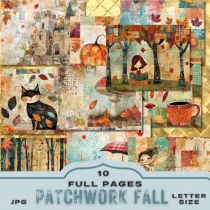 junk journal kit,
premade pages fall,
autumn colors pages,
card making bundle,
collage art journal,
scrapbooking pumpkin,
tags folio bookmark,
mushroom leaves rain,
digital paper kit,
digikit seasonal cat,
whimsy whimsical,
cute journal kit