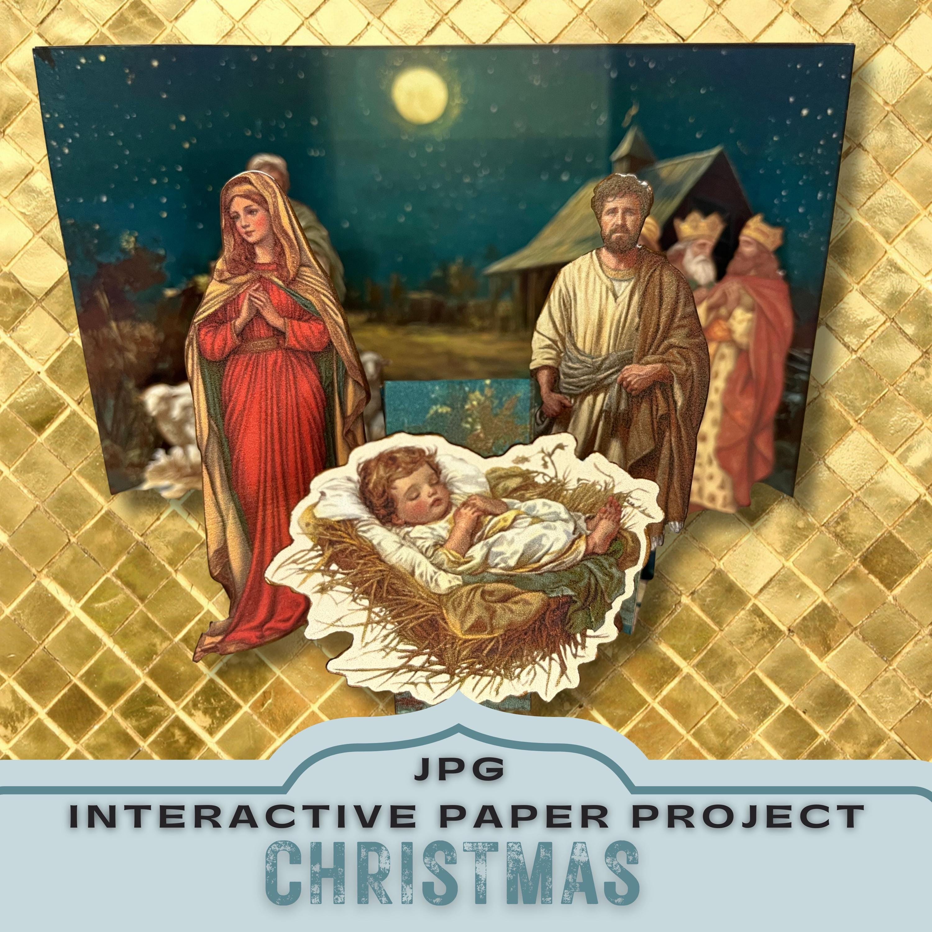 Christmas Paper Craft Project: 3D Nativity Scene (JPG Download) - Etsy