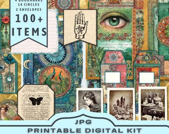 Mystic Fortune Teller Kit: 100+ Elements for Junk Journals (JPG Download)