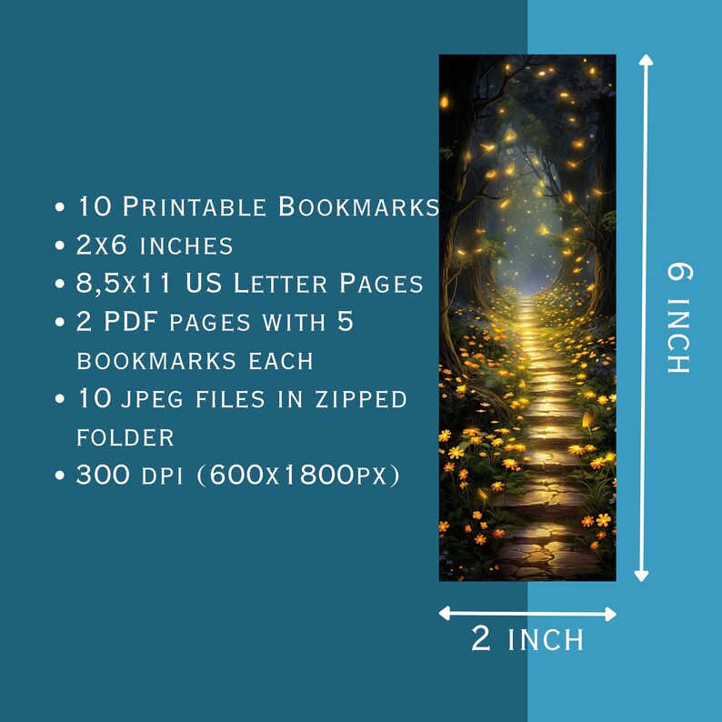 Magical Fireflies Bookmarks: Printable Bookmark Set (PDF & JPEG) - Etsy