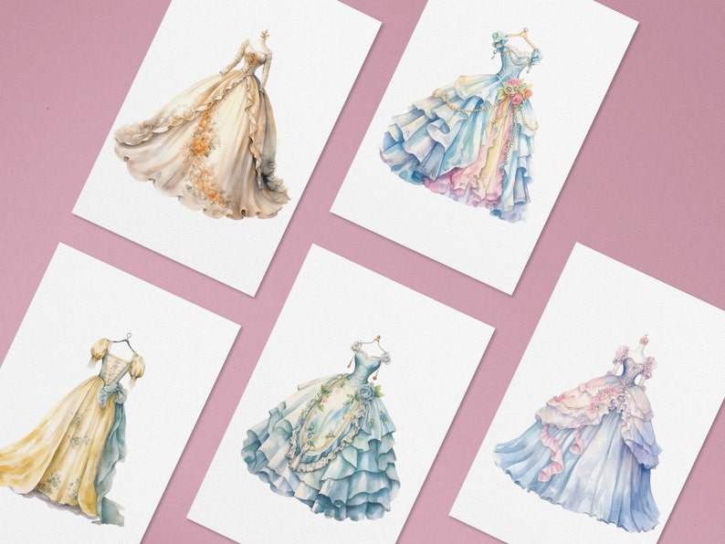 Fashion Clip Art. Ball Gown Clipart. Fashion Printables for ...