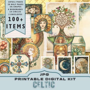 Celtic Goddess Digital Kit: Tree of Life, 30 jpg letter size pages (Digital Download)