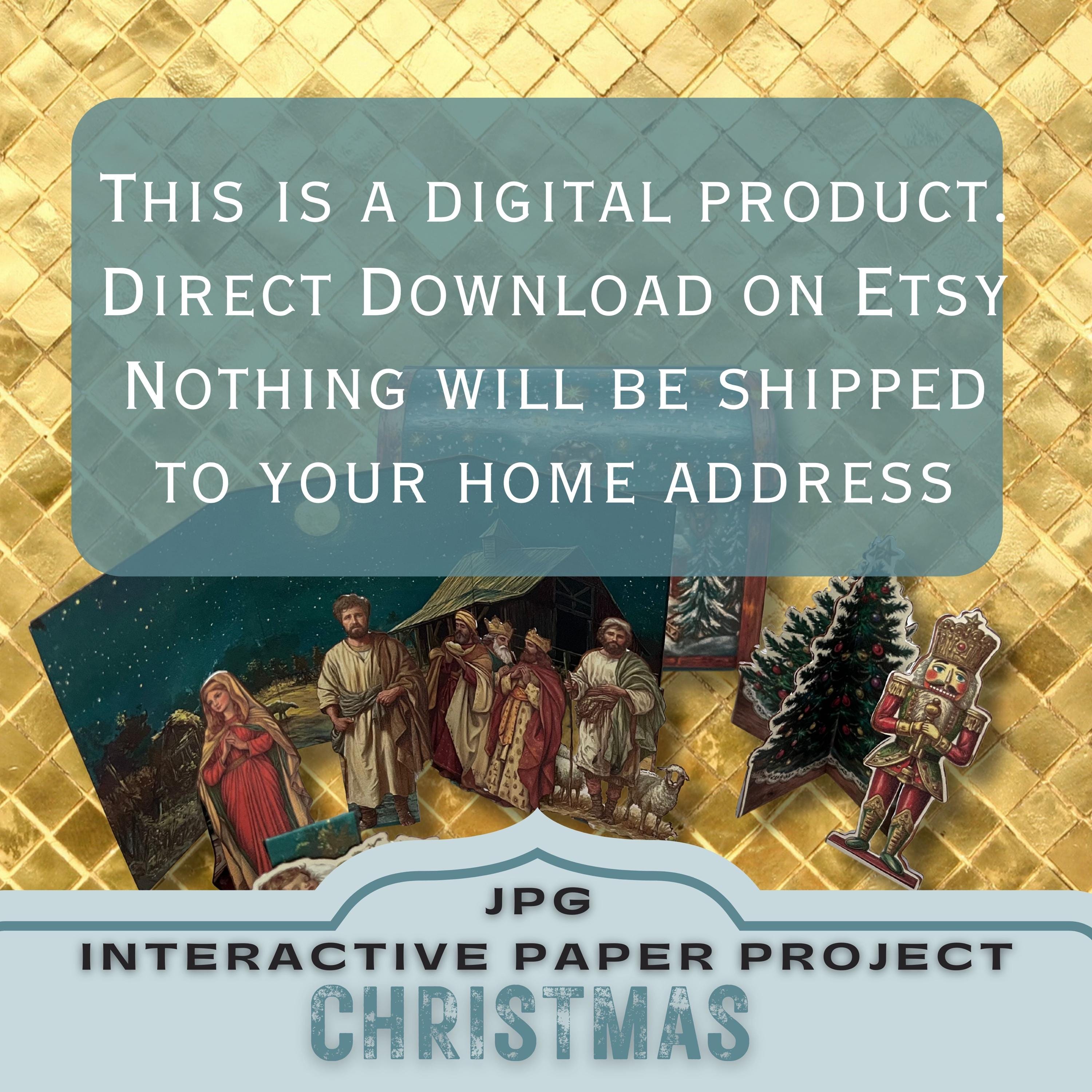 Christmas Paper Craft Project: 3D Nativity Scene (JPG Download) - Etsy