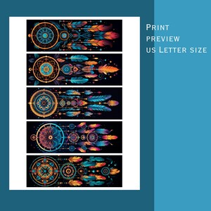 Dreamcatcher Printable Bookmarks. Printable PDF and JPEG Files. 300dpi ...