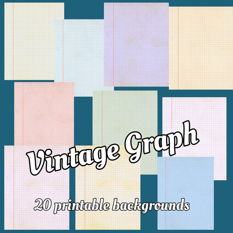 Pastel Graph Paper Backgrounds: US Letter Size (digital Download ...