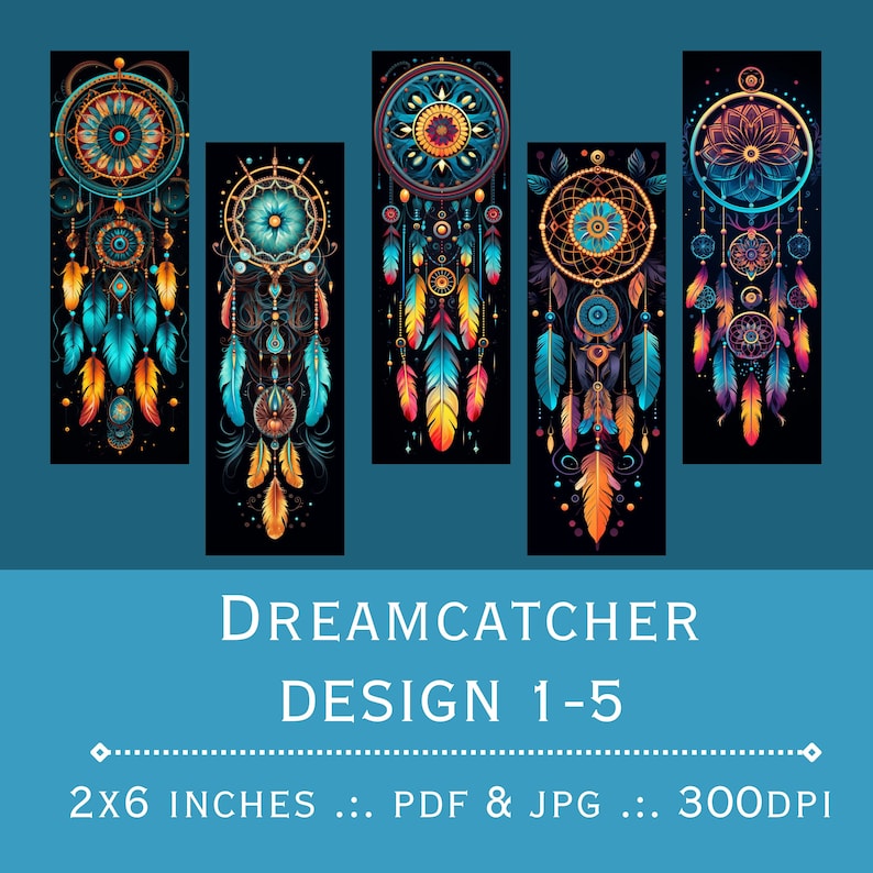 Dreamcatcher Printable Bookmarks. Printable PDF and JPEG - Etsy