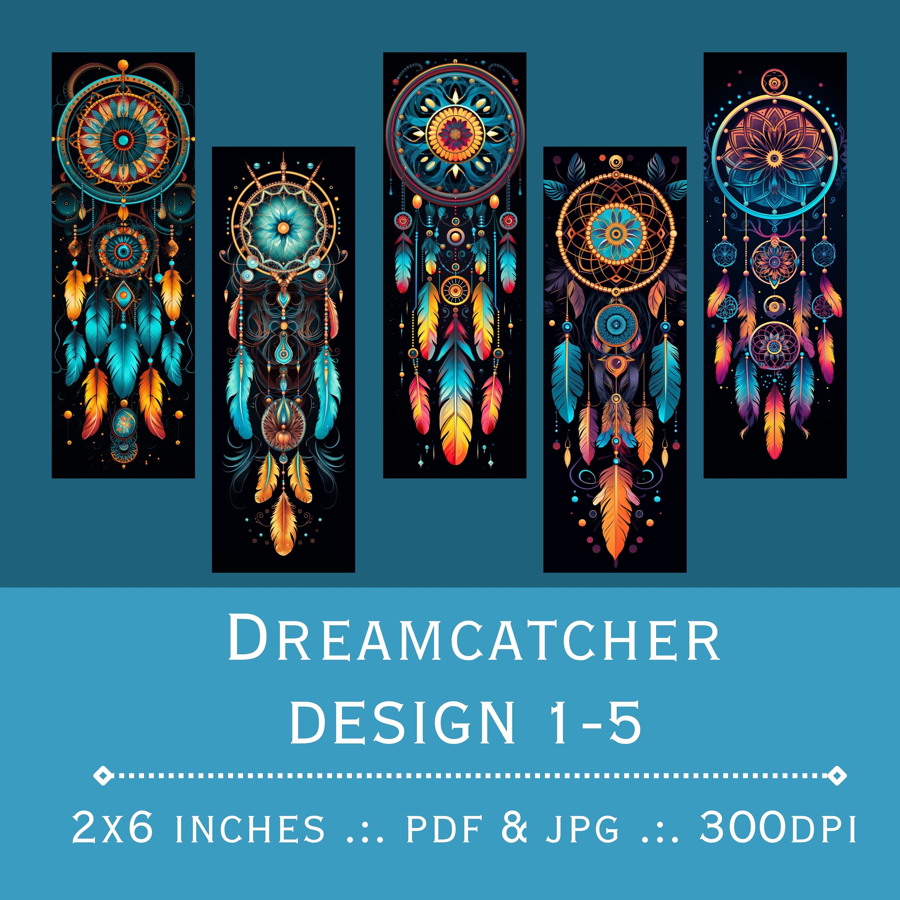 Dreamcatcher Printable Bookmarks. Printable PDF and JPEG - Etsy