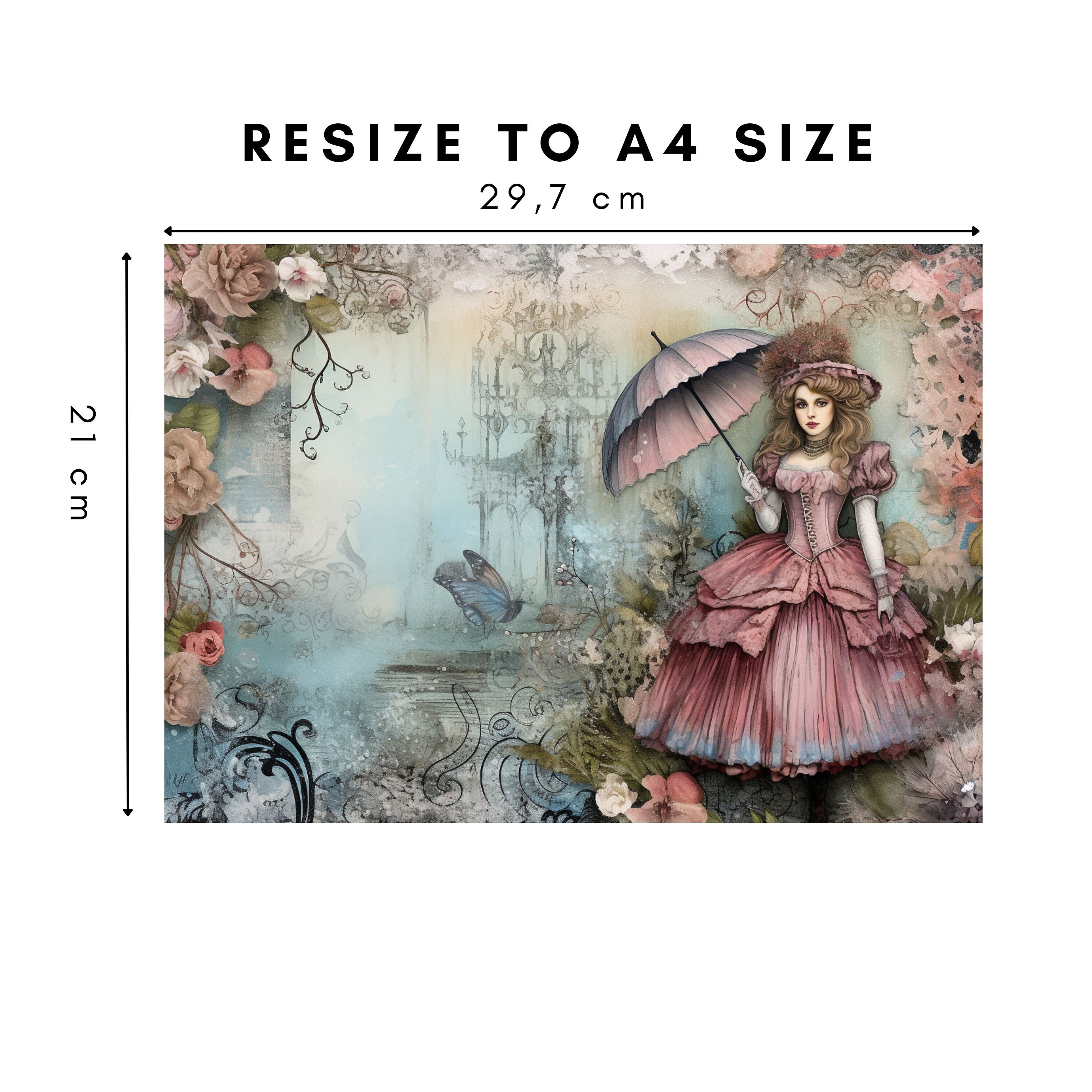 Rococo Princess Junk Journal Filler Pages. PDF File and Printable JPEG ...