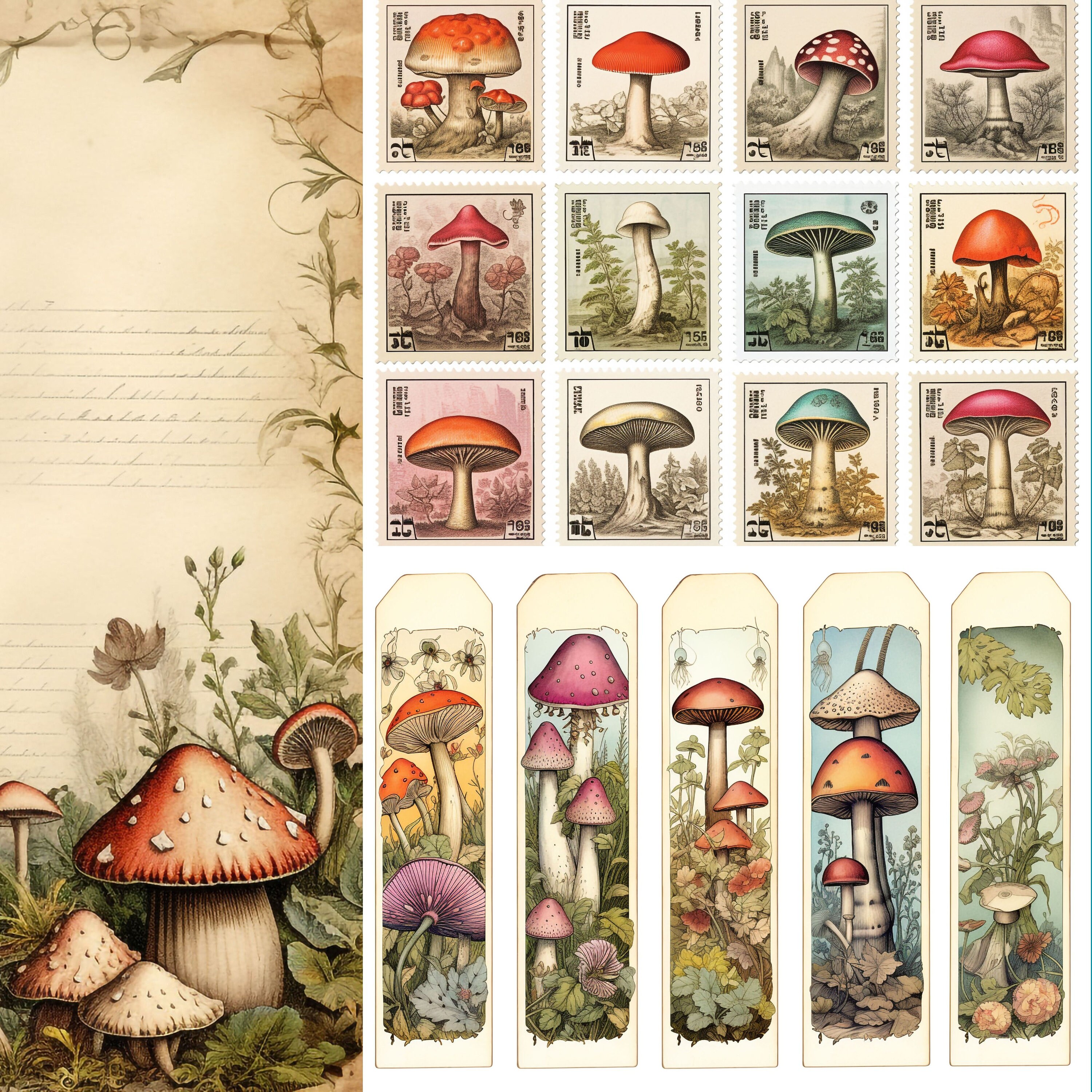 Vintage Mushroom Junk Journal Kit Printable Pages - Etsy