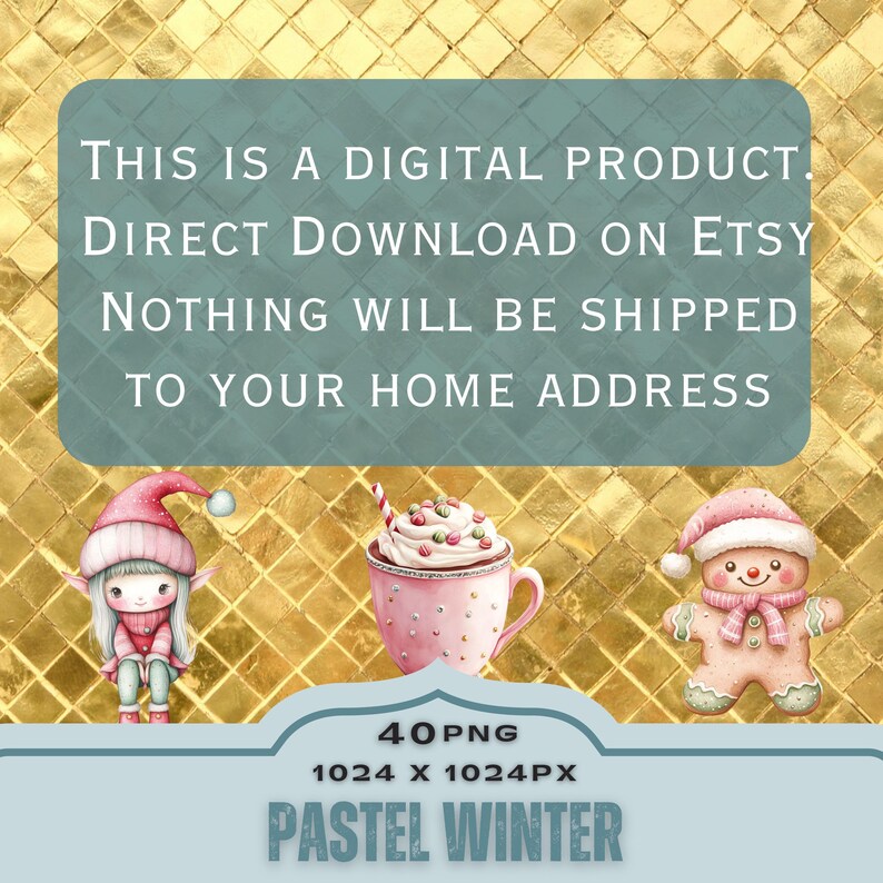 Pastel Winter Clipart Images, Kawaii Style Christmas. PNG Transparent