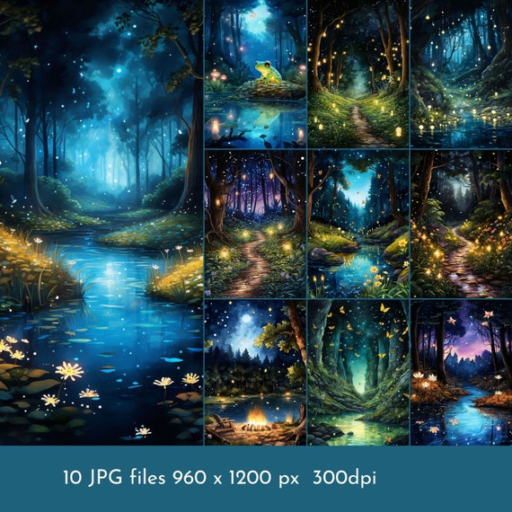 Apple Watch Wallpaper. 10 Magical Fireflies JPG files. 300dpi. Watch Face Backgrounds. Direct Download