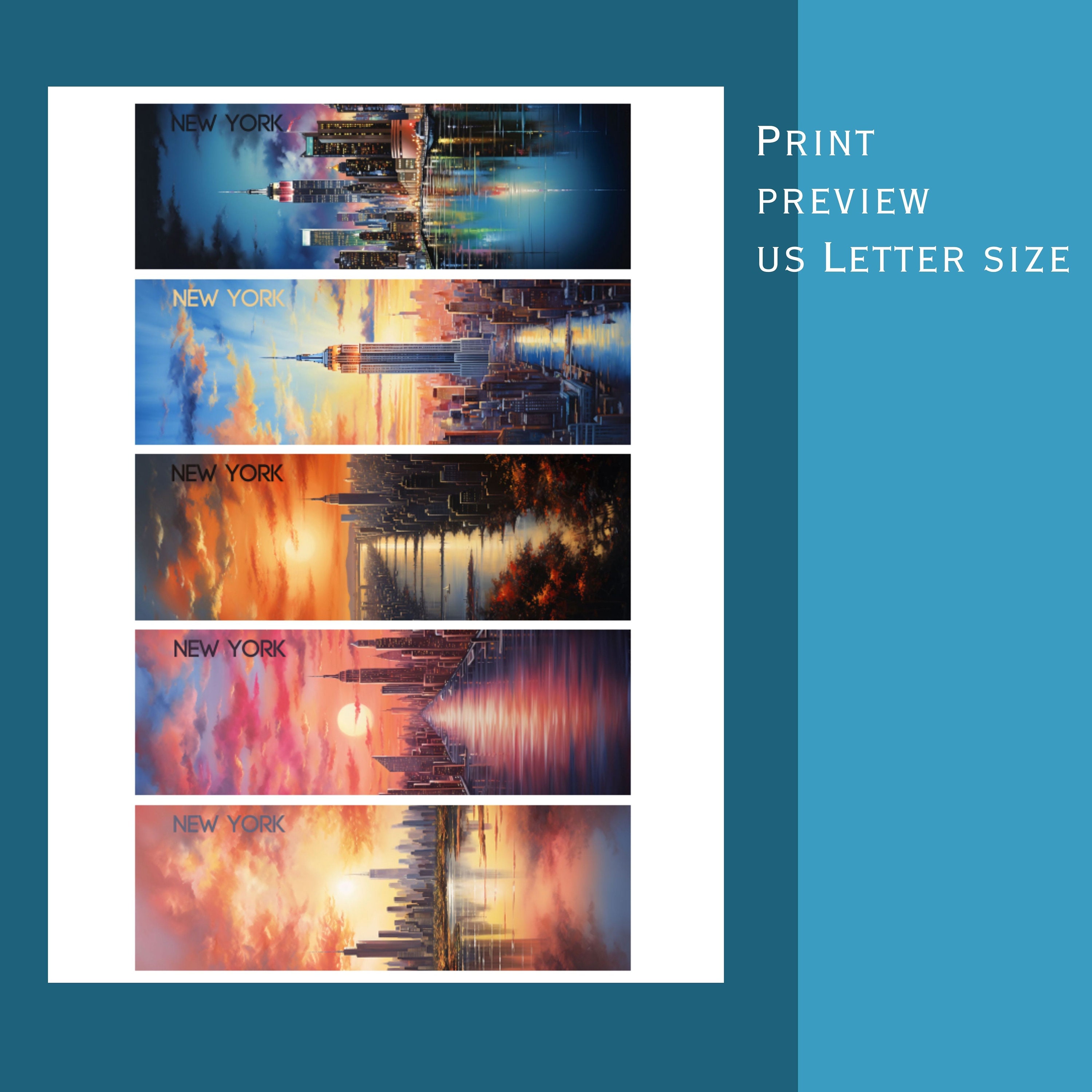 Printable Bookmarks New York City. Printable PDF and JPEG Etsy