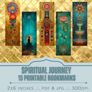 Spiritual Journey Printable Bookmarks. Printable PDF and JPEG files. 300dpi. Bookmark sublimation, Print and Cut Bookmark Set