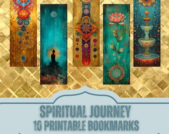 Zen Spiritual Bookmarks: Mindful Journey Art (PDF & JPEG)