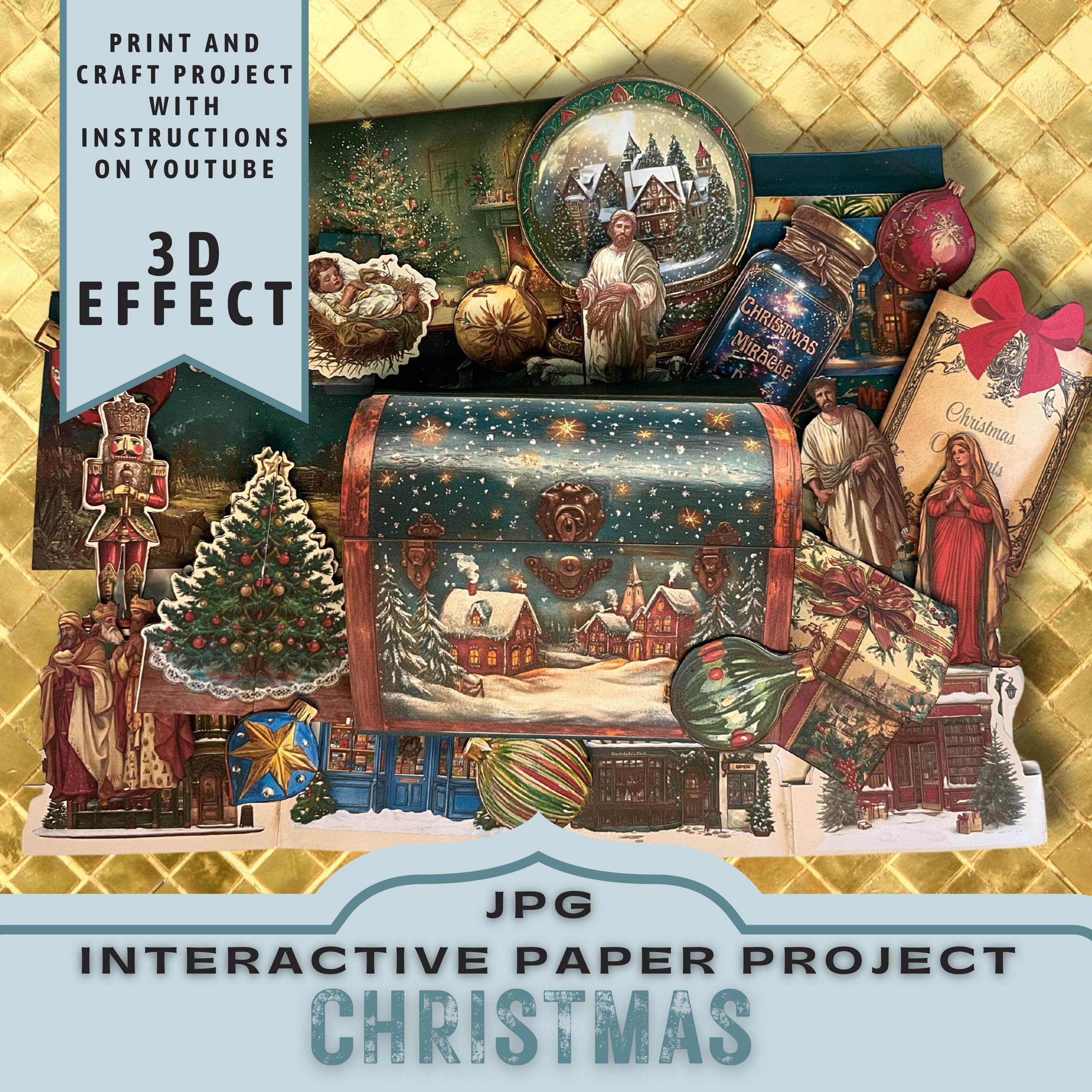 Christmas Paper Craft Project: 3D Nativity Scene (JPG Download) - Etsy