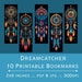 Dreamcatcher Printable Bookmarks. Printable PDF and JPEG - Etsy