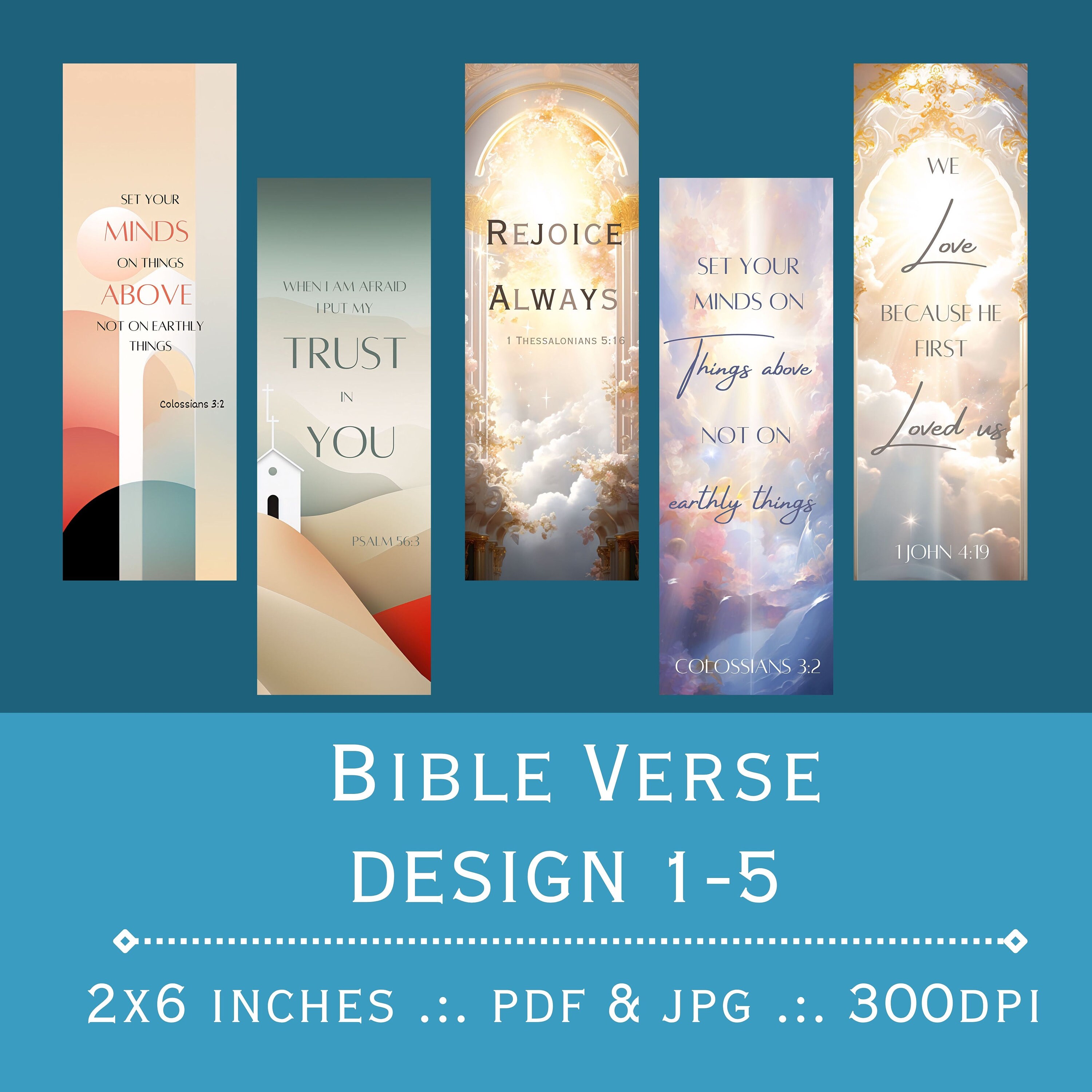 Bible Verse Bookmark. Printable Bookmarks. Printable PDF and JPEG Files ...