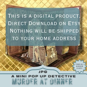 junk journal kit,
pop up book project,
silhouette cricut,
printable kit craft,
unique crafting gift,
printable mini book,
popup card pop-up,
folio insert mystery,
murder mystery,
interactive puzzle,
print and cut gift,
fun craft project