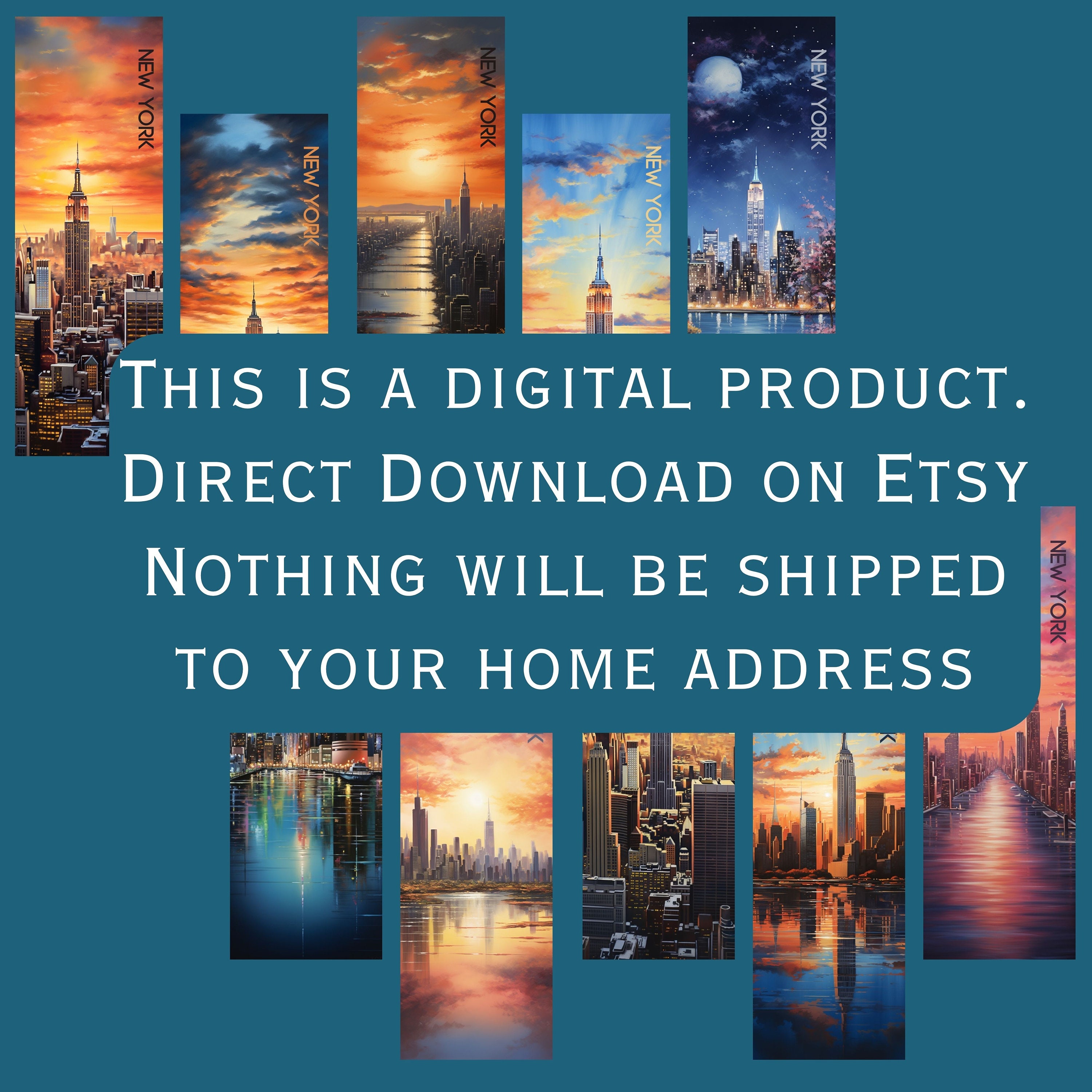 Printable Bookmarks New York City. Printable PDF and JPEG Etsy