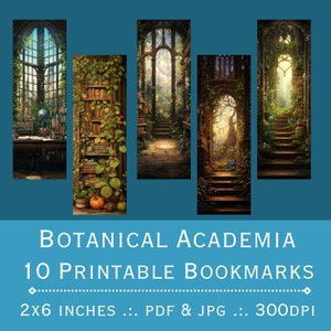 Botanical Academia Bookmarks: Printable 2x6 Set (PDF & JPEG)
