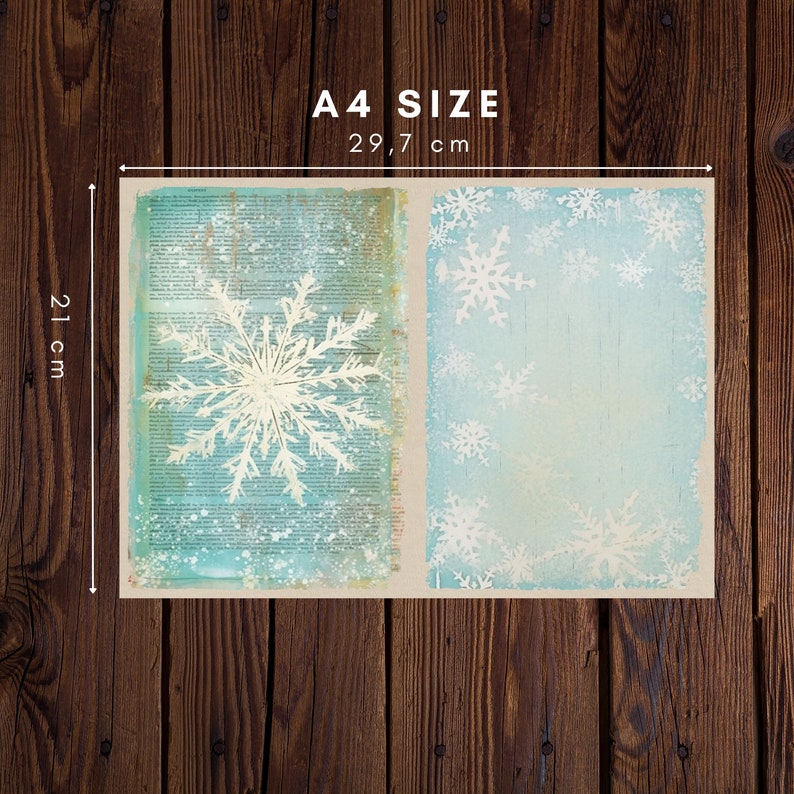 Vintage Snowflake Junk Journal Pages: Winter Collage (digital Download ...
