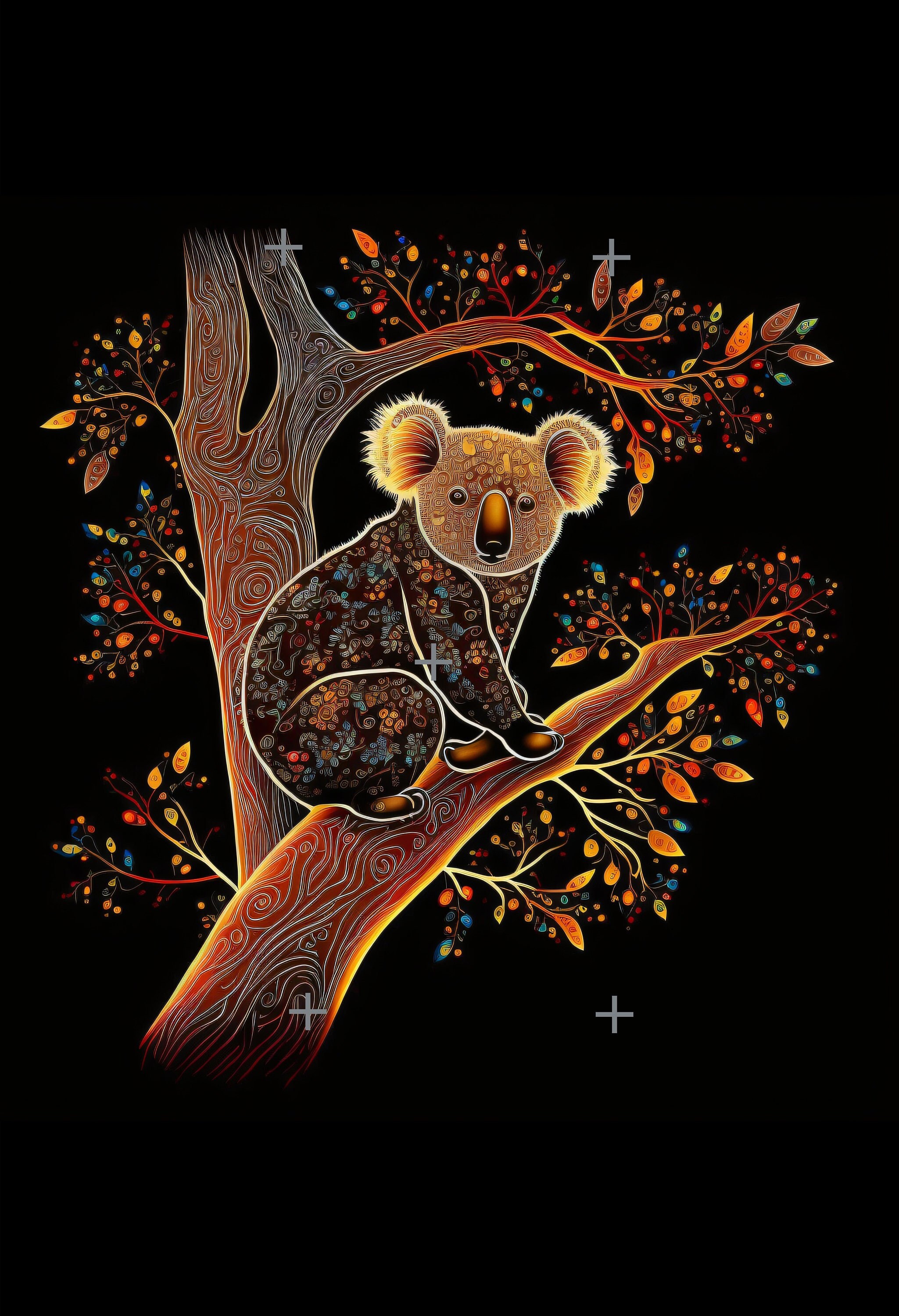 Dot Art Koala a Digital Printable Dot Art Painting for Etsy Australia