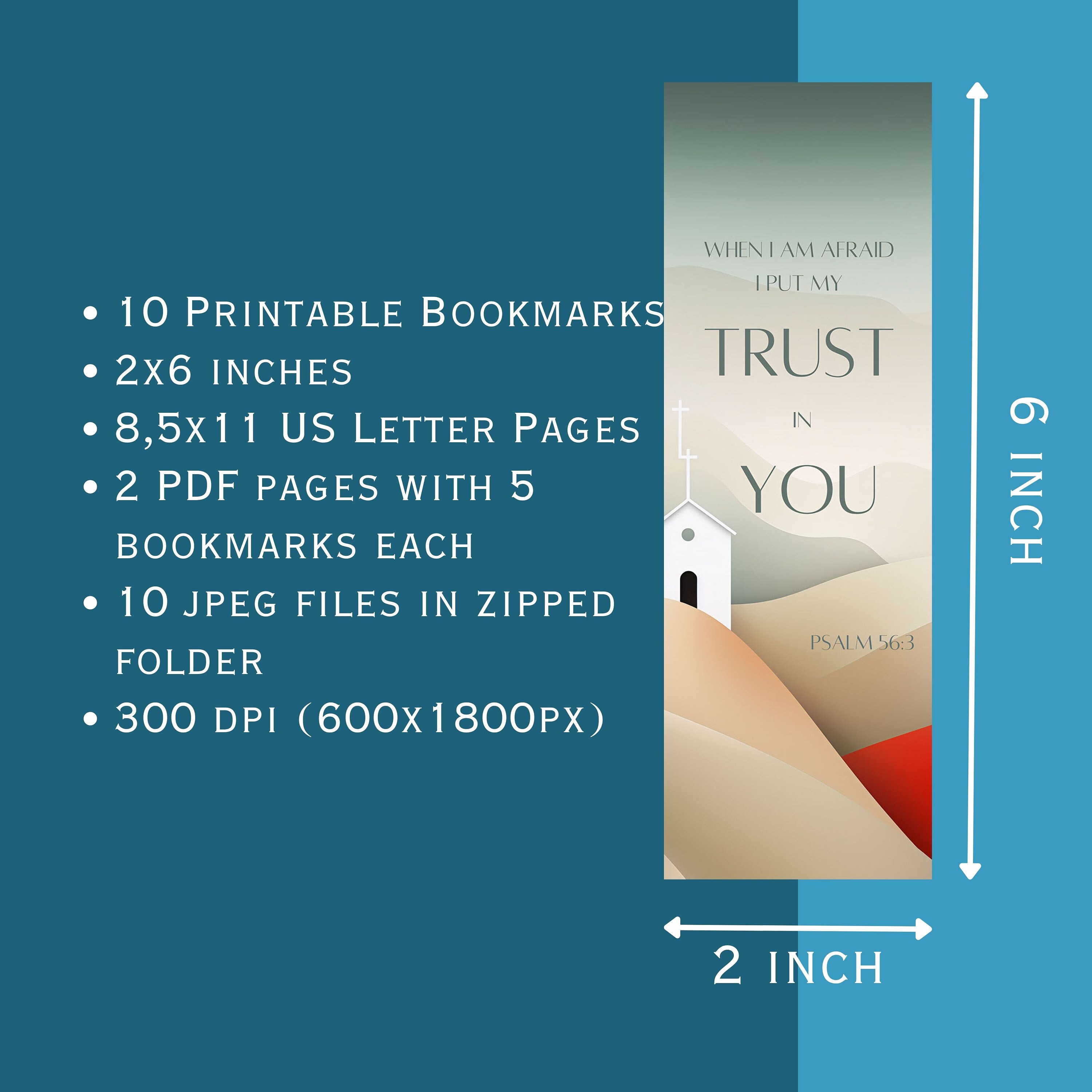 Bible Verse Bookmark. Printable Bookmarks. Printable PDF and JPEG Files ...