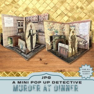 junk journal kit,
pop up book project,
silhouette cricut,
printable kit craft,
unique crafting gift,
printable mini book,
popup card pop-up,
folio insert mystery,
murder mystery,
interactive puzzle,
print and cut gift,
fun craft project